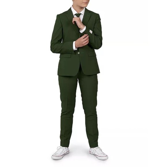 OppoSuits Other - NWT Boys 12 OppoSuits Glorious Green Solid Color Jacket, Pants & Tie Suit Set